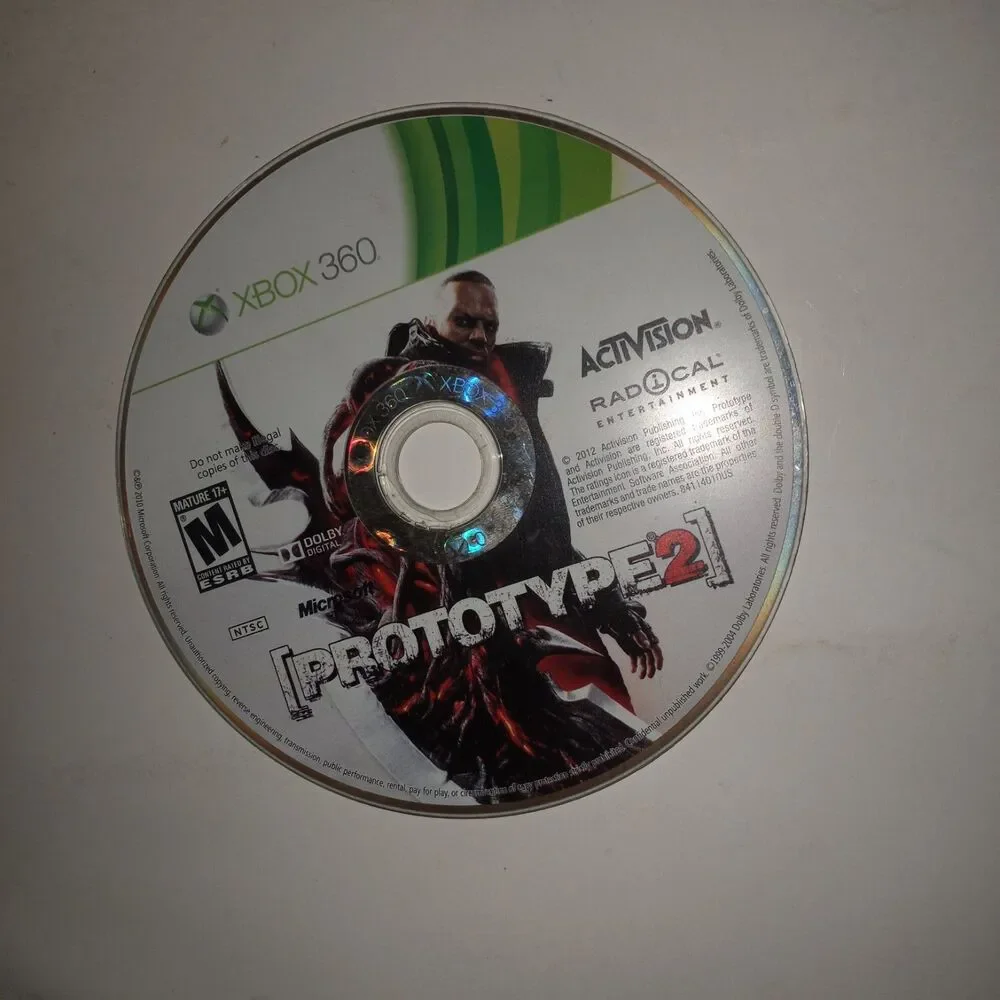 Prototype 2 Xbox 360 Microsoft Game Only No Case Activision